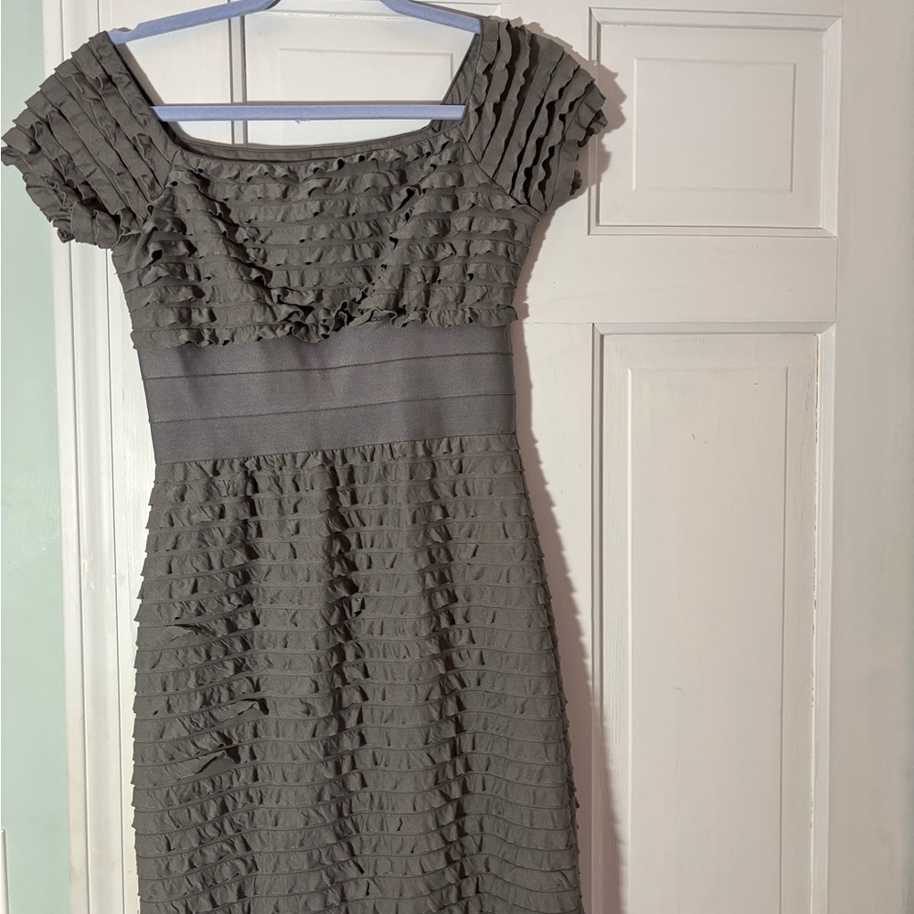 Max Studio Gray Ruffle Dress - Picture 2 of 9